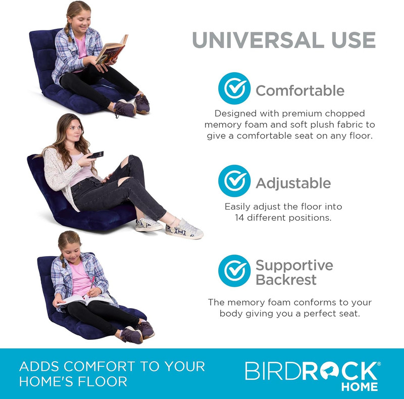 Adjustable 14-Position Memory Foam Floor Chair – Foldable Video Gaming Chair wit gallery