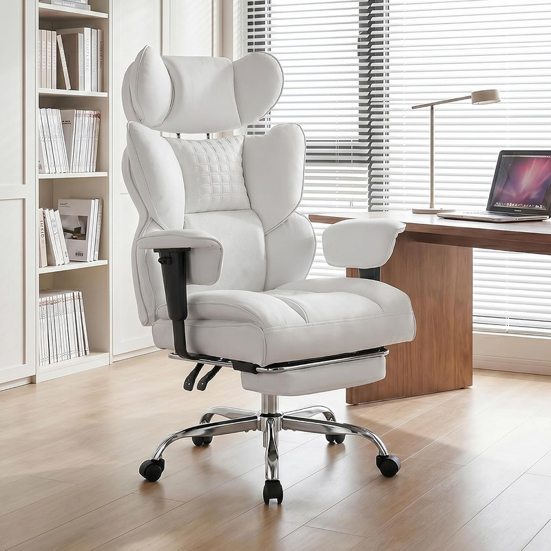 Big & Tall Ergonomic Office Chair, 350 Lbs, Reclining Gaming Chair with Footrest