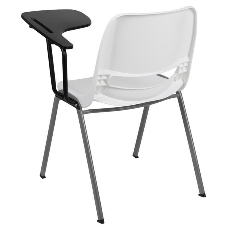 Flash Furniture Plastic Classroom Chair in White with Left Arm Tablet gallery