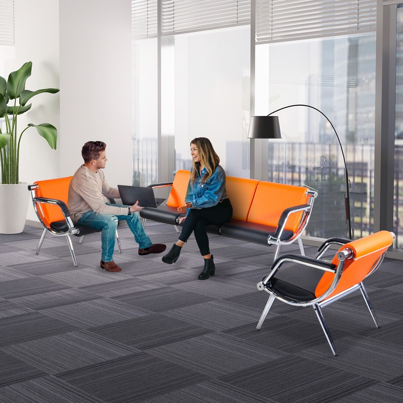 Office Reception Chair Set Leather Clinic Waiting Room Bench Visitor Guest Sofa