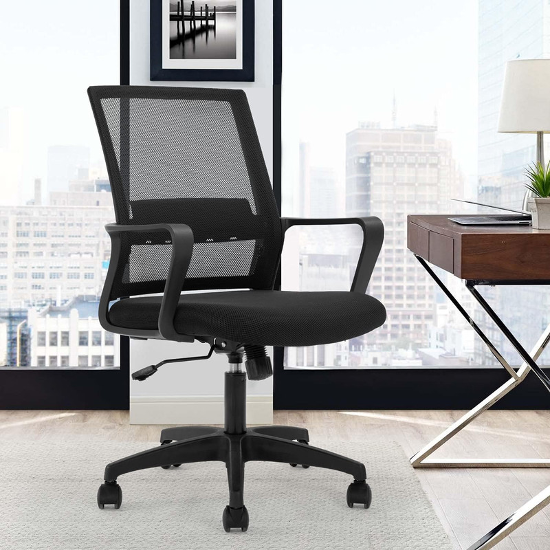 FDW Office Chair Ergonomic Desk Chair Mid-Back Mesh Computer Chair Lumbar Suppor gallery