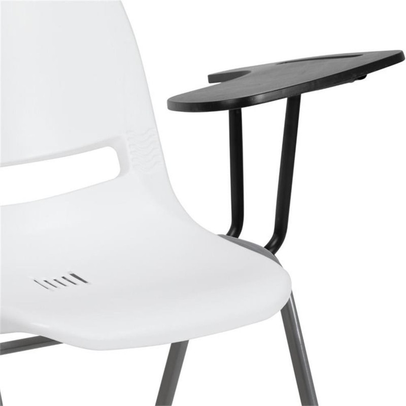Flash Furniture Plastic Classroom Chair in White with Left Arm Tablet gallery