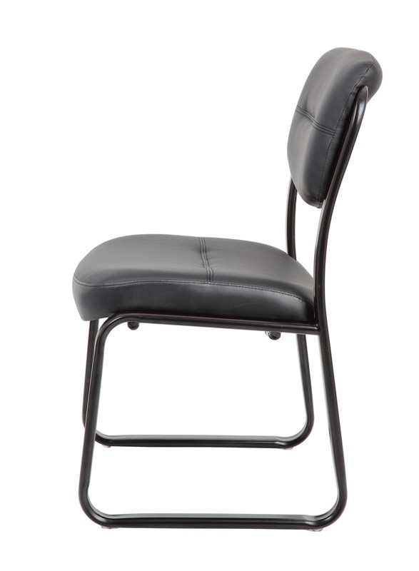 B9539 Leather Sled Base Side Chair in Black, 250 gallery