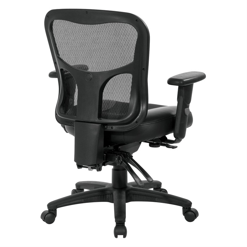 ProGrid High Back Manager Office Chair with Black Leather and Mesh Seat gallery
