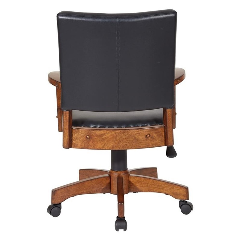 Pemberley Row Faux Leather Black Bankers Chair Rectangular Comfortable Padded... gallery