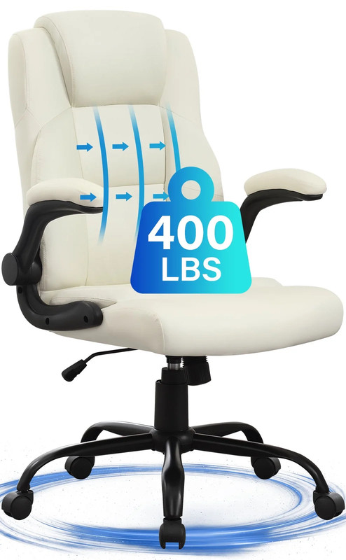 Big and Tall Office Chair 400LBS Wide Seat Ergonomic Computer Desk Chair High Ba