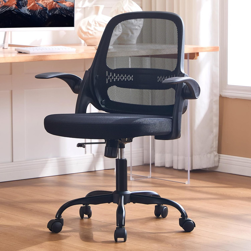 Amseatec Ergonomic Mesh Office Chair, Flip-Up Arms, Adjustable Height, Breathabl gallery