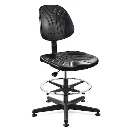 Bevco 7500D Polyurethane Task Chair, 21" To 31", No Arms, Black