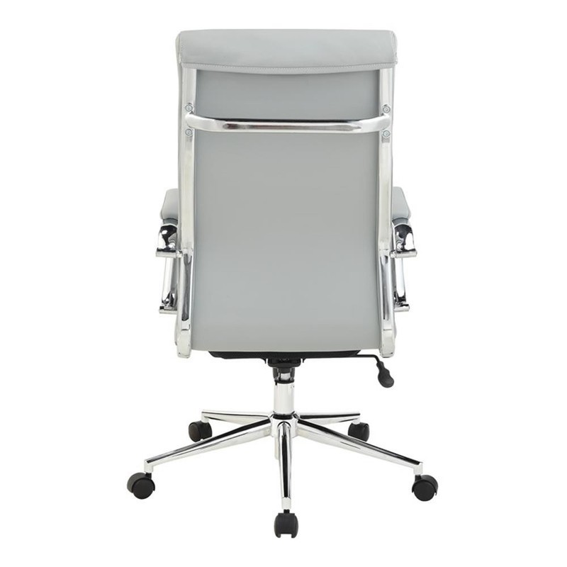 Scranton & Co High Back Steel Gray Fabric Manager's Chair with Chrome Base gallery