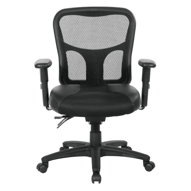ProGrid High Back Manager Office Chair with Black Leather and Mesh Seat gallery