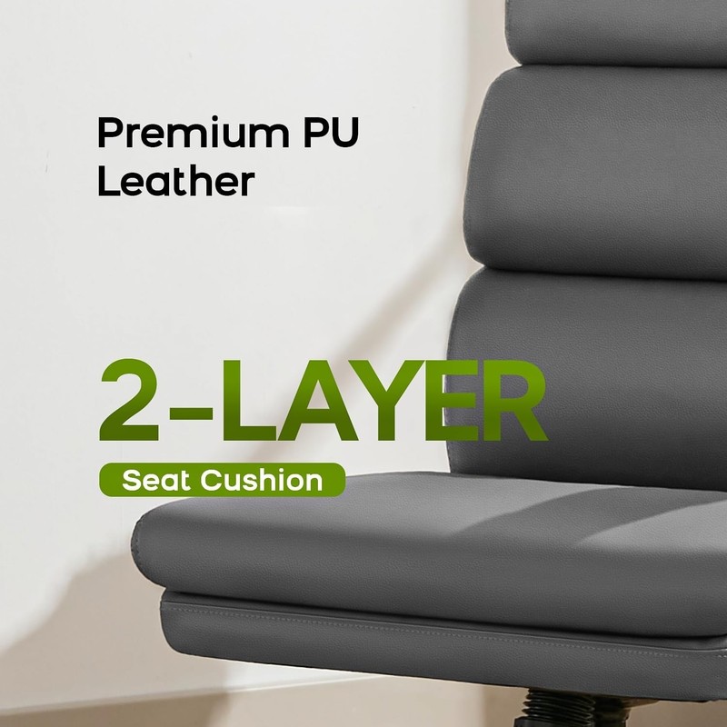 Office Chair Adjustable Desk Chair Mid Back Executive Comfortable Bonded Leather gallery