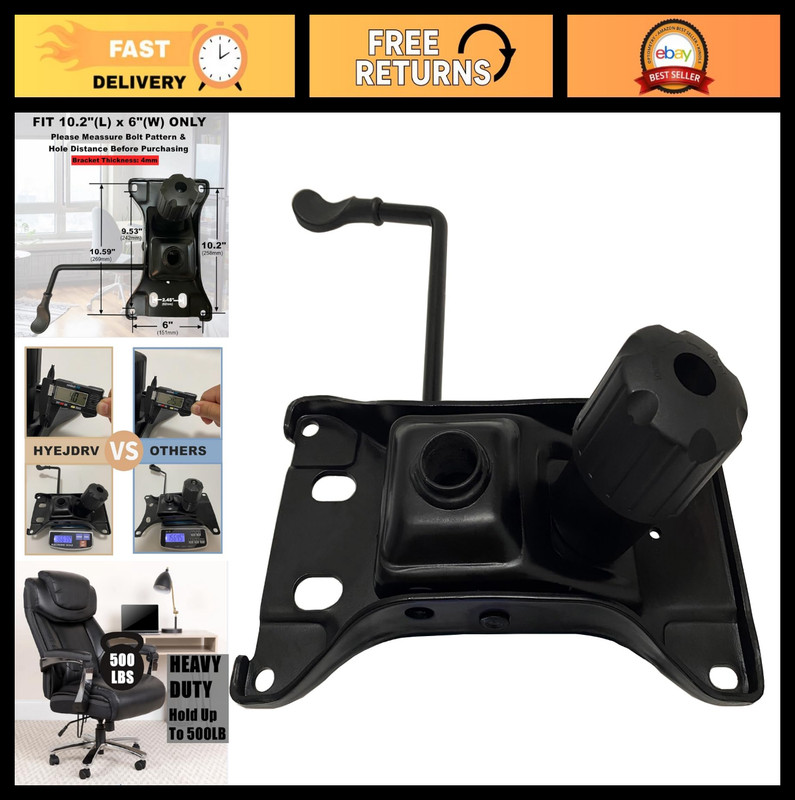 Heavy Duty Office Chair Tilt Control Mechanism Replacement - 500LB Capacity, Swi