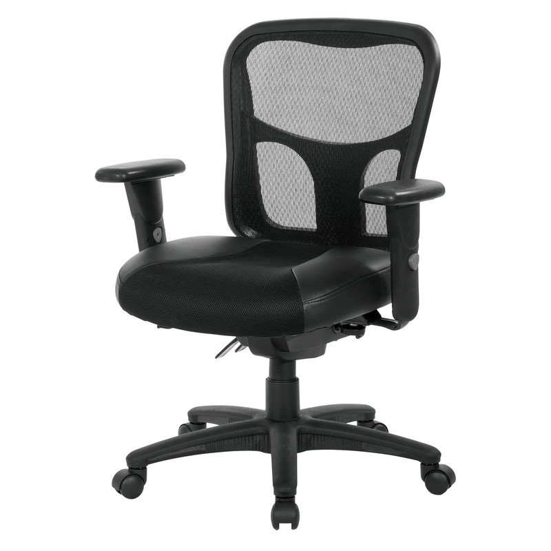 ProGrid High Back Manager Office Chair with Black Leather and Mesh Seat gallery