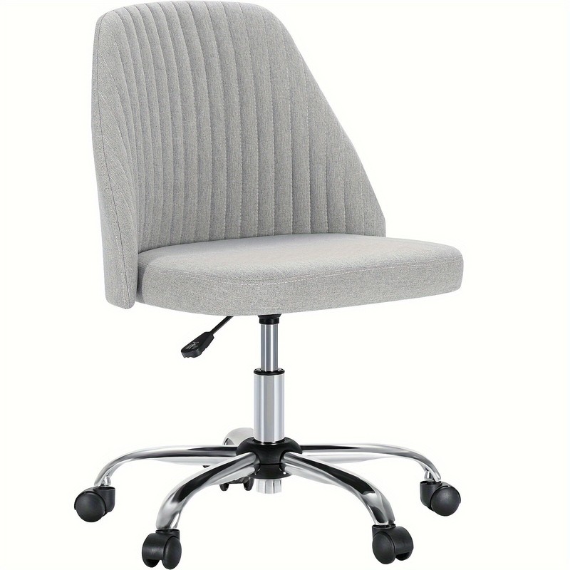 Cute Desk Chair With Wheels, Adjustable Swivel Armless Office Chair