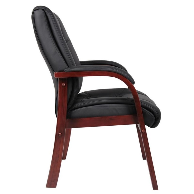 Scranton & Co Mid Back CaressoftPlus Guest Chair with Cherry Wood Finish gallery