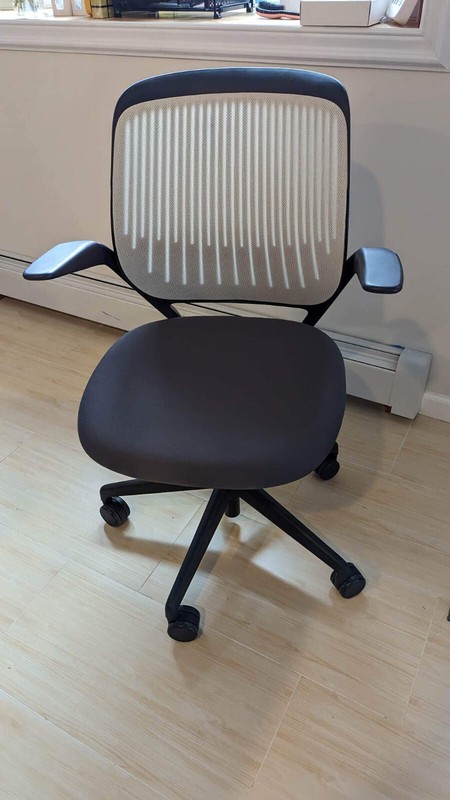 Steelcase Cobi Office Chair w/ Black Fabric Seat and White Mesh Back