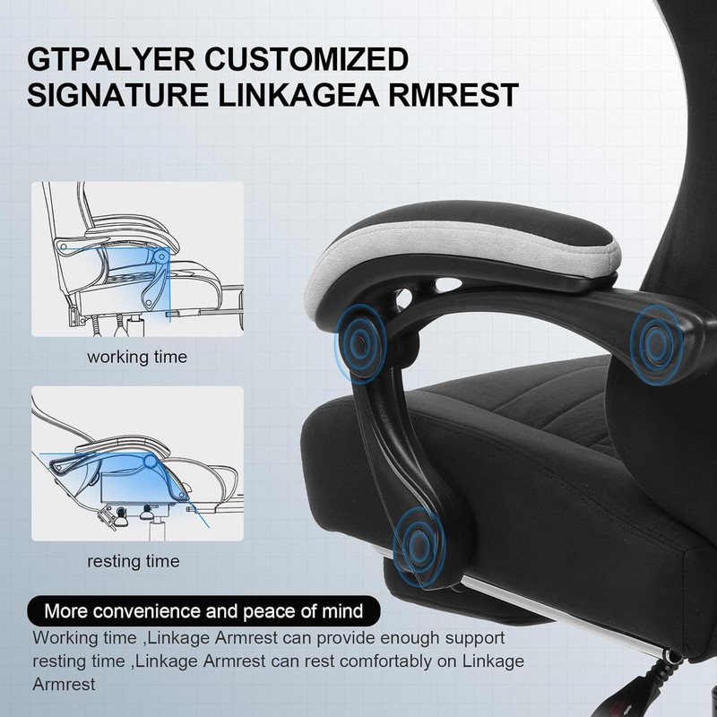 GTPLAYER Computer Chair Black Pocket Spring Footrest gallery