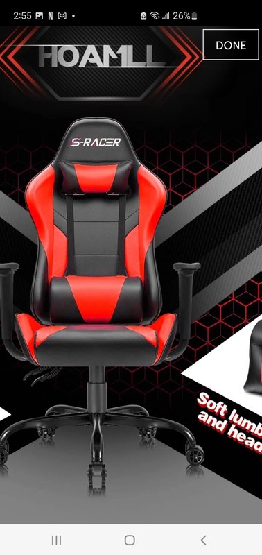 OHAHO Racing Computer Gaming Chair - Black/Red gallery