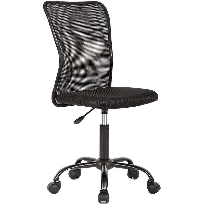 Modern Ergonomic Mesh Office Chair with Lumbar Support – Armless Black Design