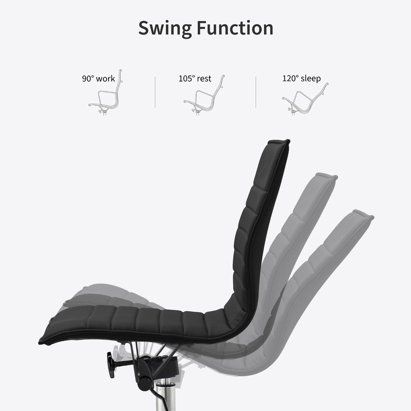 Set of 2 Home Office Chair PU Leather Ergonomic Desk Chair with Lumbar Support gallery