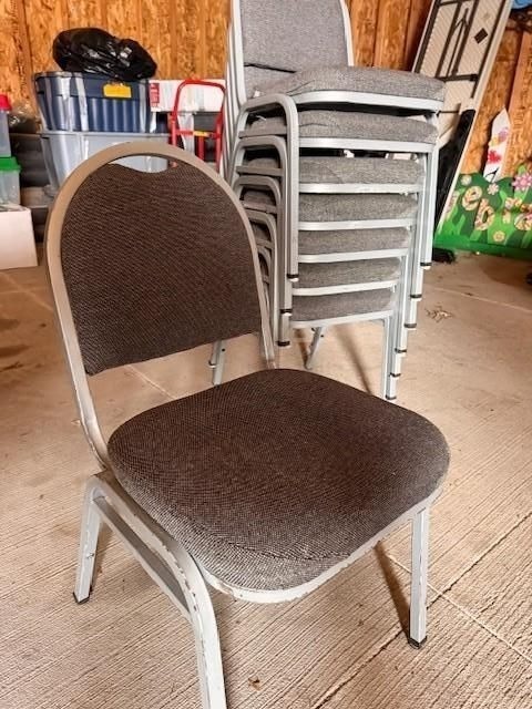 Grey/Silver frame Stackable Banquet Chairs ~68 gallery