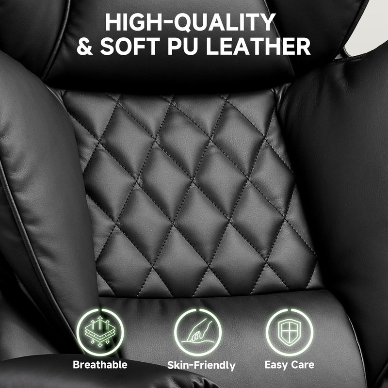 Big and Tall Office Chair, High Back Leather Gaming Chair with Footrest, Exec... gallery