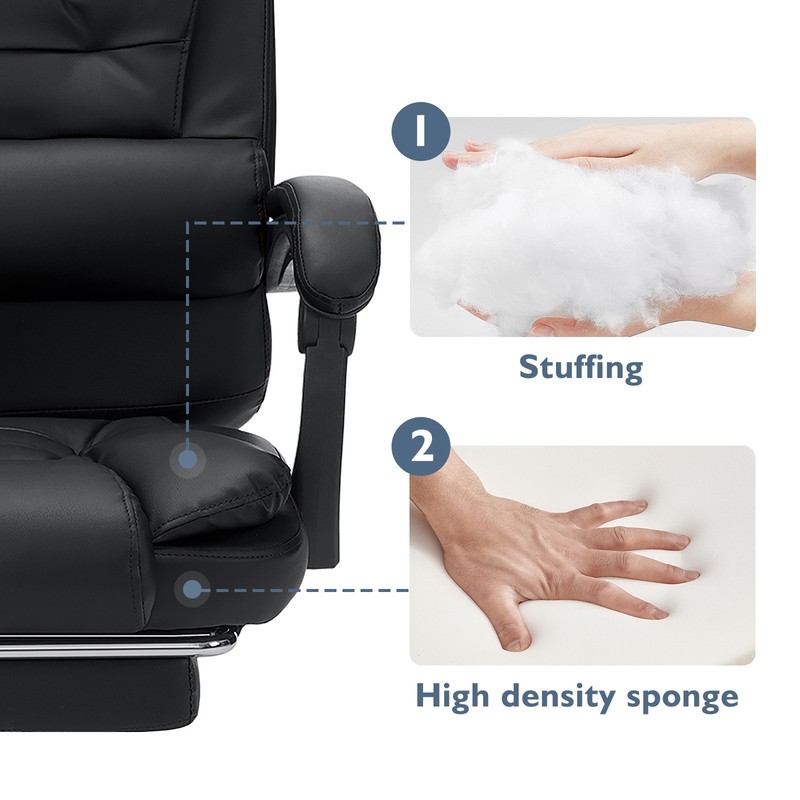 HOFFREE Massage Office Chair 7-Point Vibration Executive Recliner w/Footrest gallery
