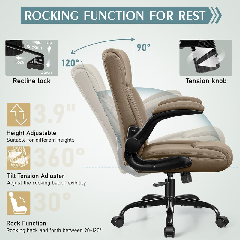 PU Leather Office Chair Ergonomic Swivel Desk Gaming Chair Wheels gallery