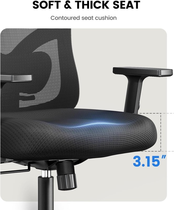NOBLEWELL Ergonomic Office Chair Padded Lumbar 2D Headrest gallery
