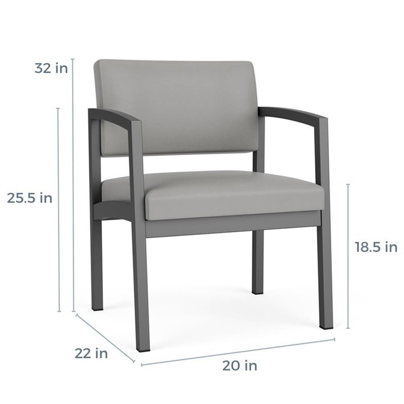 Maklaine Reception Waiting Oversize Guest Chair in Silver Steel and Blue gallery