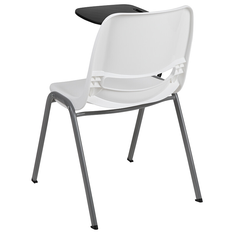 White Ergonomic School Chair w/ Right Handed Flip-Up Tablet Arm - Classroom Desk gallery