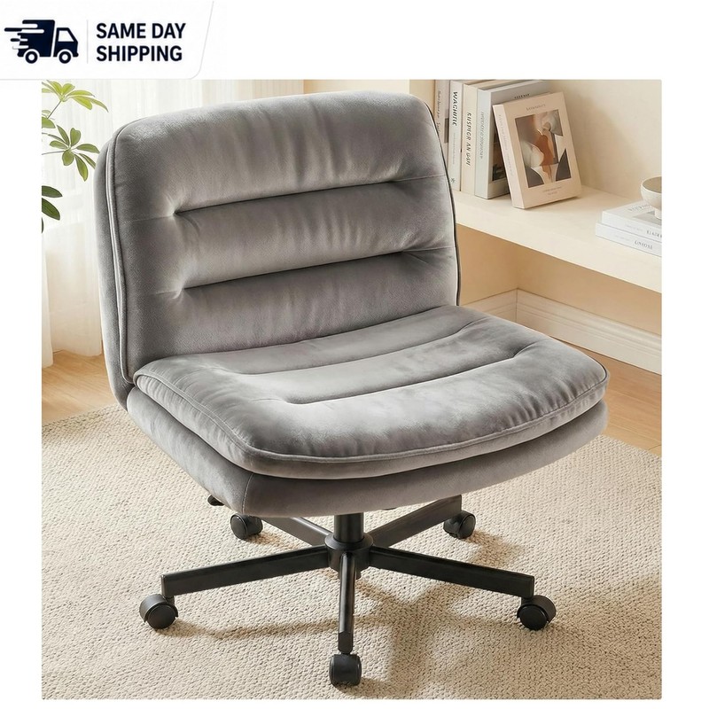 Luxury Velvet Criss Cross Office Chair – Adjustable, Comfy for Back Pain Relief