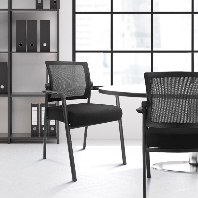 KLASIKA Desk Chair No Wheels with Adjustable Mesh Backrest, Arm Chair，4PACK gallery