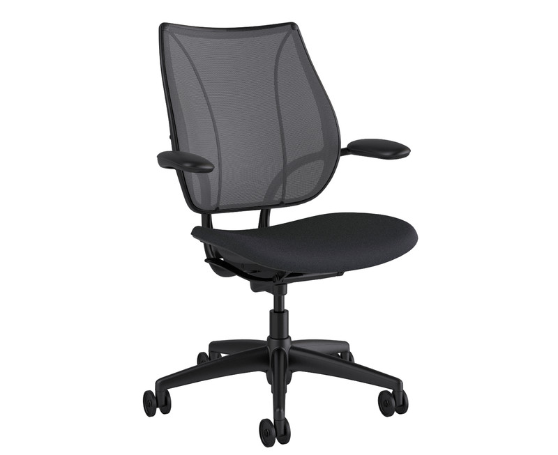 Open Box Humanscale Liberty Office Desk Chair Black -Poppy Seed Corde 4 Graphite