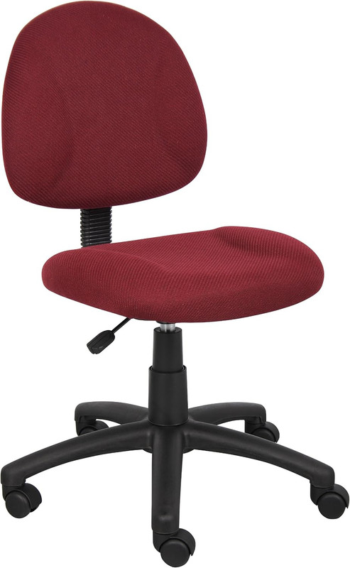 Office Products Perfect Posture Delux Fabric Task Chair without Arms in Burgundy