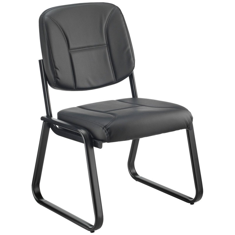 Antimicrobial Vinyl Reception Chair Armless Black