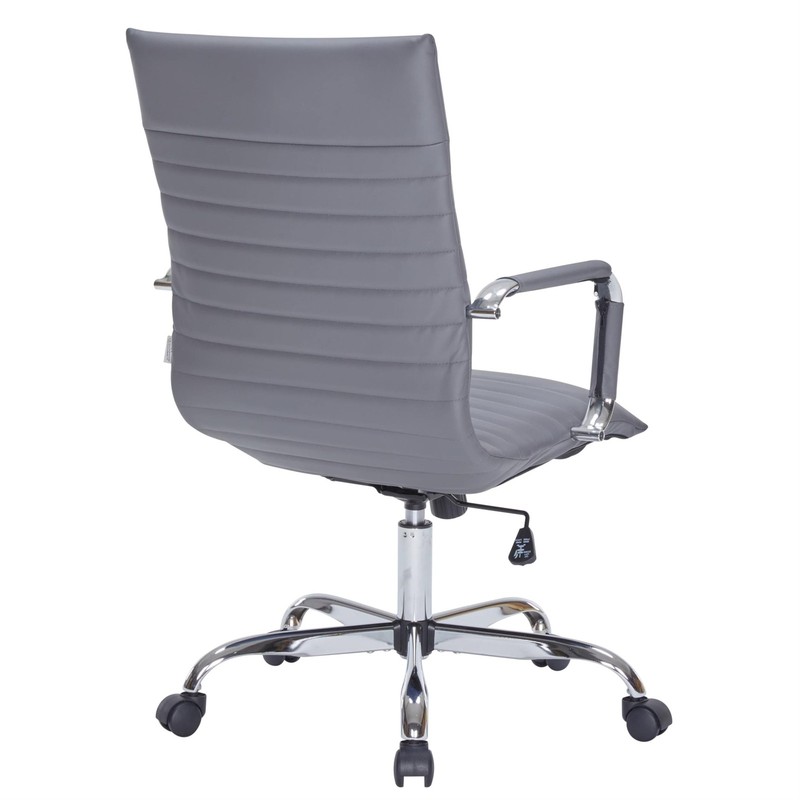 LeisureMod Harris High Back Leatherette Executive Swivel Office Chair in Gray gallery