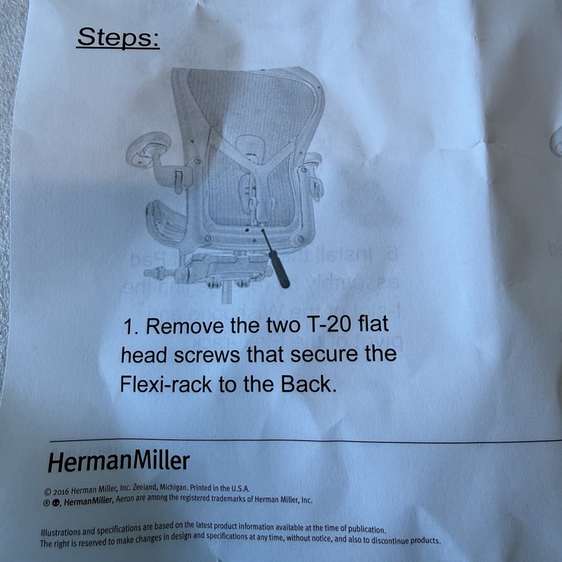 Herman Miller Aeron Remastered Posture Fit Support Kit Size B (READ DESCRIPTION) gallery