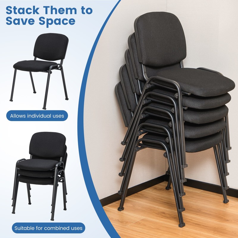 4PCS Office Guest Chair Stackable Reception Chair Waiting Conference Room gallery