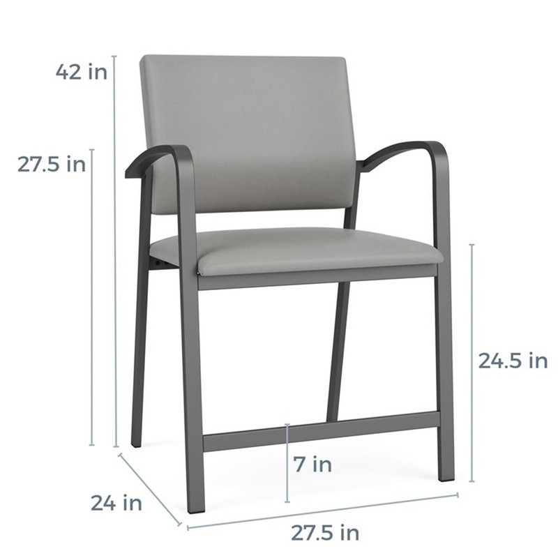Pemberly Row Reception Waiting 24.5" Oversize Hip Chair / Black Steel / Black gallery