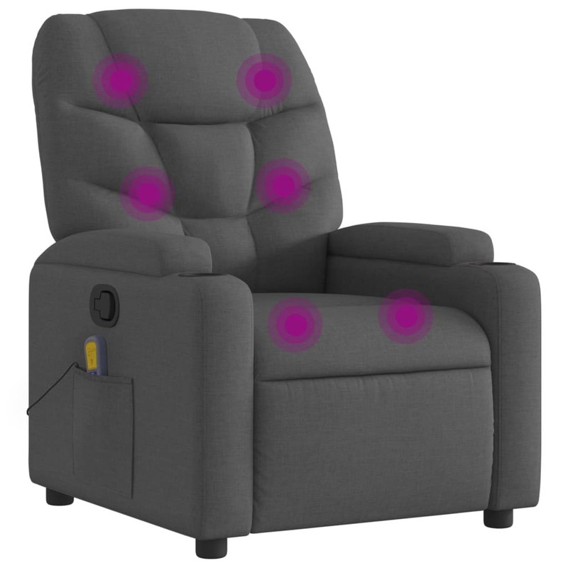 Massage Recliner Chair Wingback Reclining Armchair for Elderly Fabric vidaXL gallery
