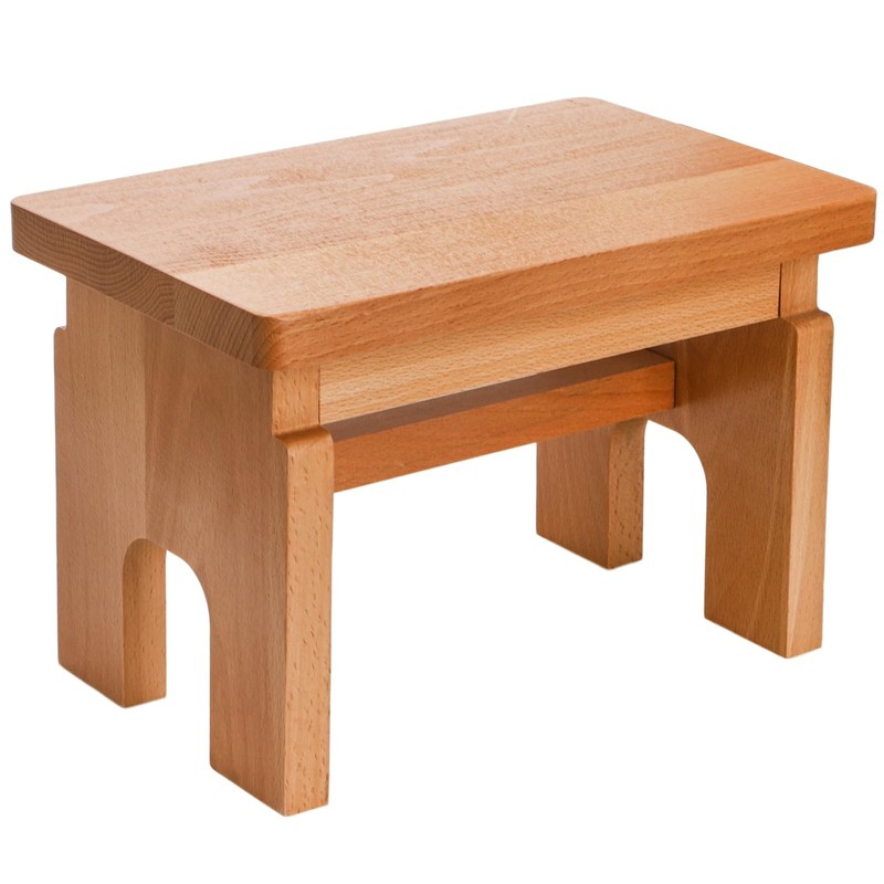 Covzoe Wood Step Stool, 7.5 Inch Small Non-Slip 11"L x 7.1"W x 7.5"H, Nature