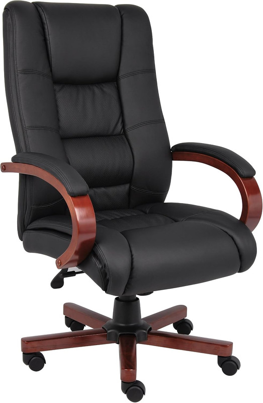 Luxurious High Back Executive Chairs with Elegant Wood Finish