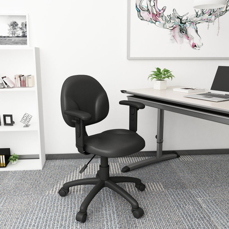 Boss Diamond Task Chair In Black Caressoft W/ Adjustable Arms gallery
