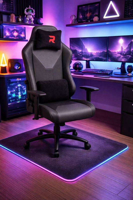 Rimiking Gaming Chair – Carbon Grey, Brand NEW, Ergonomic. Vibrating Seat Pillow