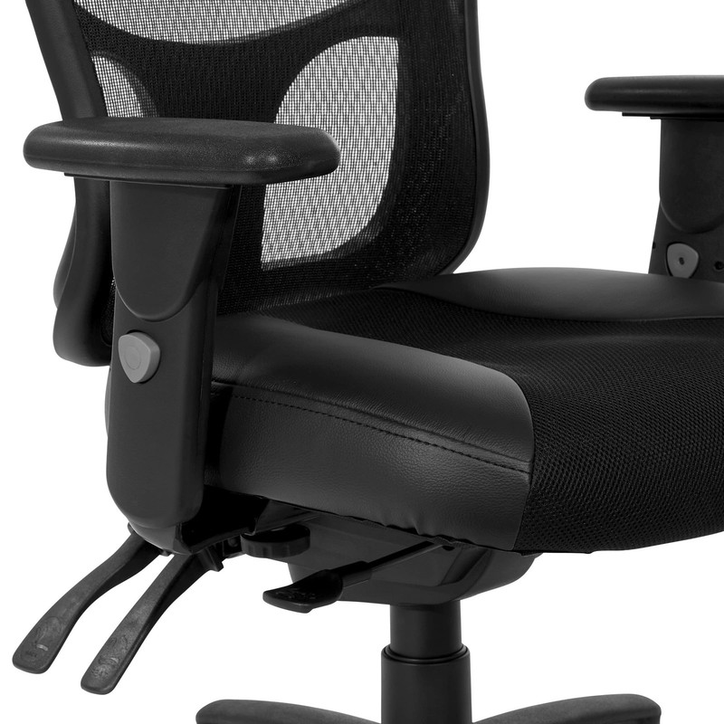 ProGrid High Back Manager Office Chair with Black Leather and Mesh Seat gallery