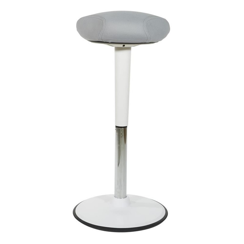 Active Perch Seat with White Frame and Gray Fabric 24"-34" gallery
