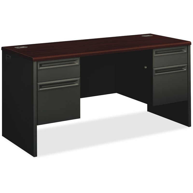 The Hon 38852NS 60" Double Pedestal Credenza Mahogany/Charcoal gallery