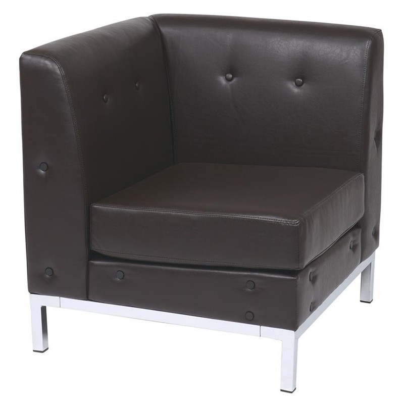 Wallstreet Corner Chair in Espresso Faux Leather gallery