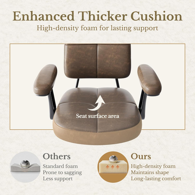 Drafting Executive Chair, Tall Office Chair with Padded Flip-Up Armrests, Mid-Ba gallery